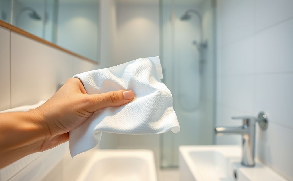 Antibacterial wipes for fast bathroom clean