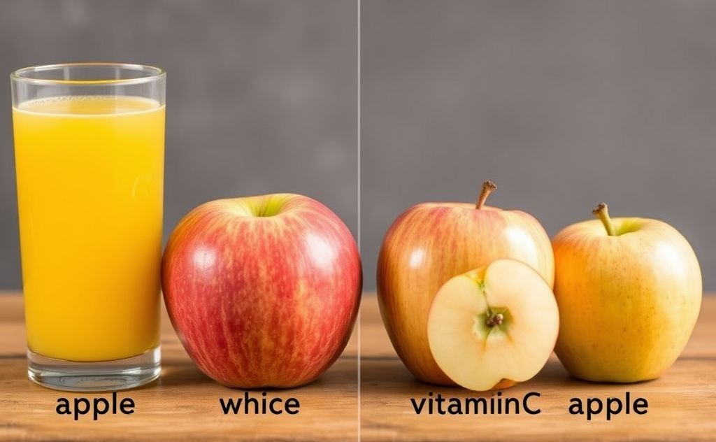 Apple juice and whole apples vitamin C comparison
