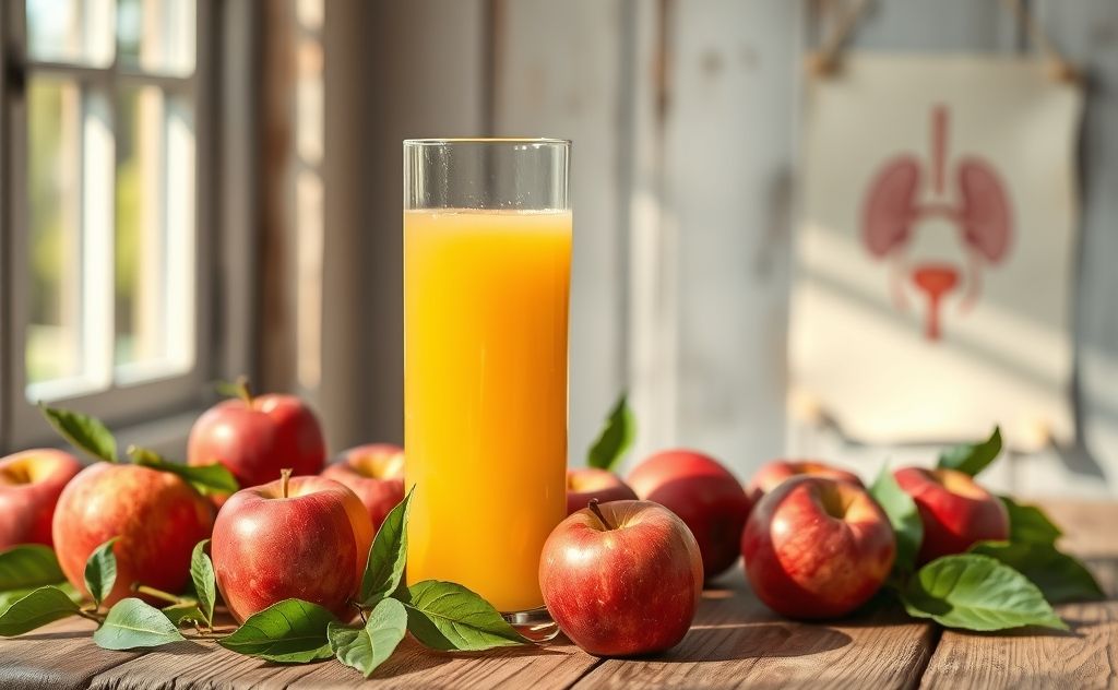 Apple juice benefits for bladder health.