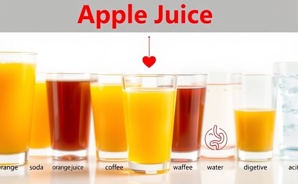 Apple juice heartburn comparison with others
