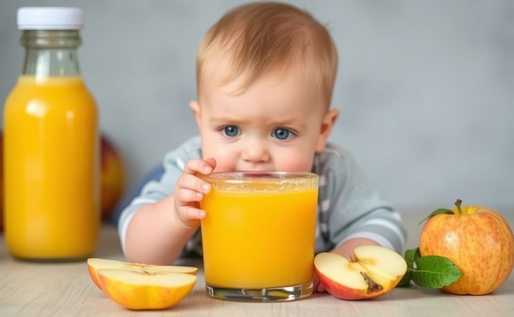 Apple juice relief for baby's constipation timing