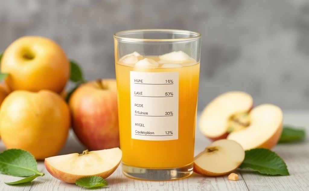 Apple juice with fiber content highlighted