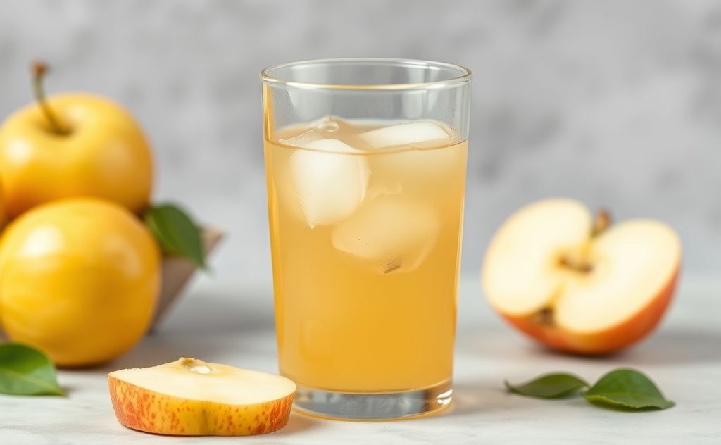 Apple juice without pulp as a clear liquid