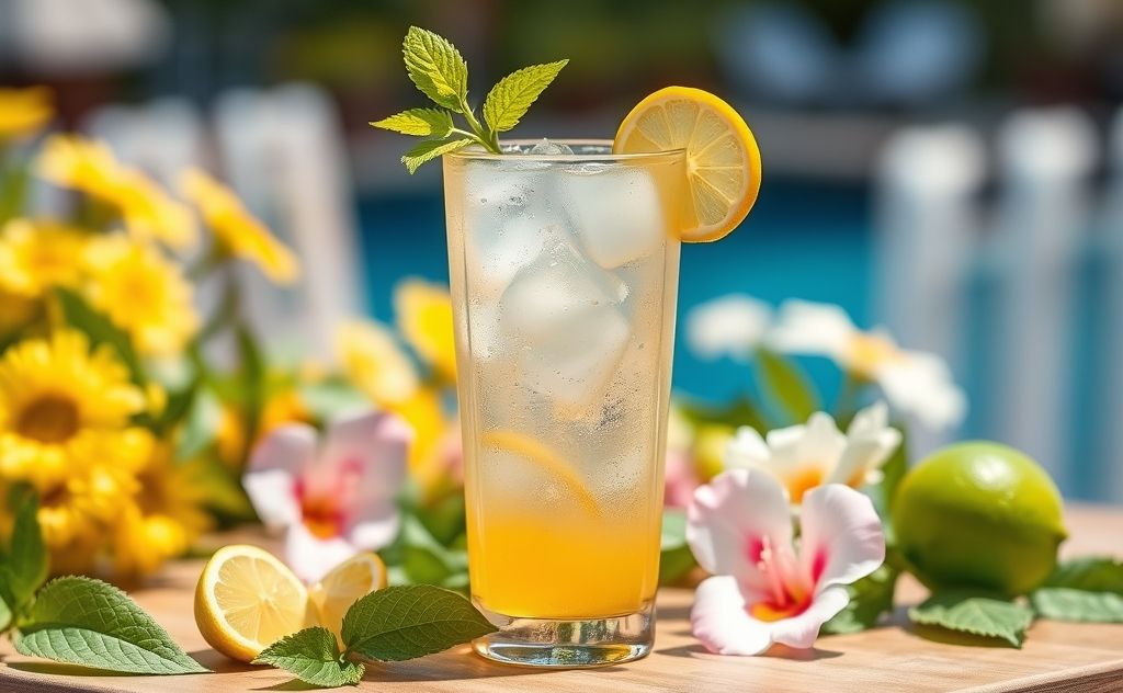 Arnold Palmer drink in a refreshing summer setting