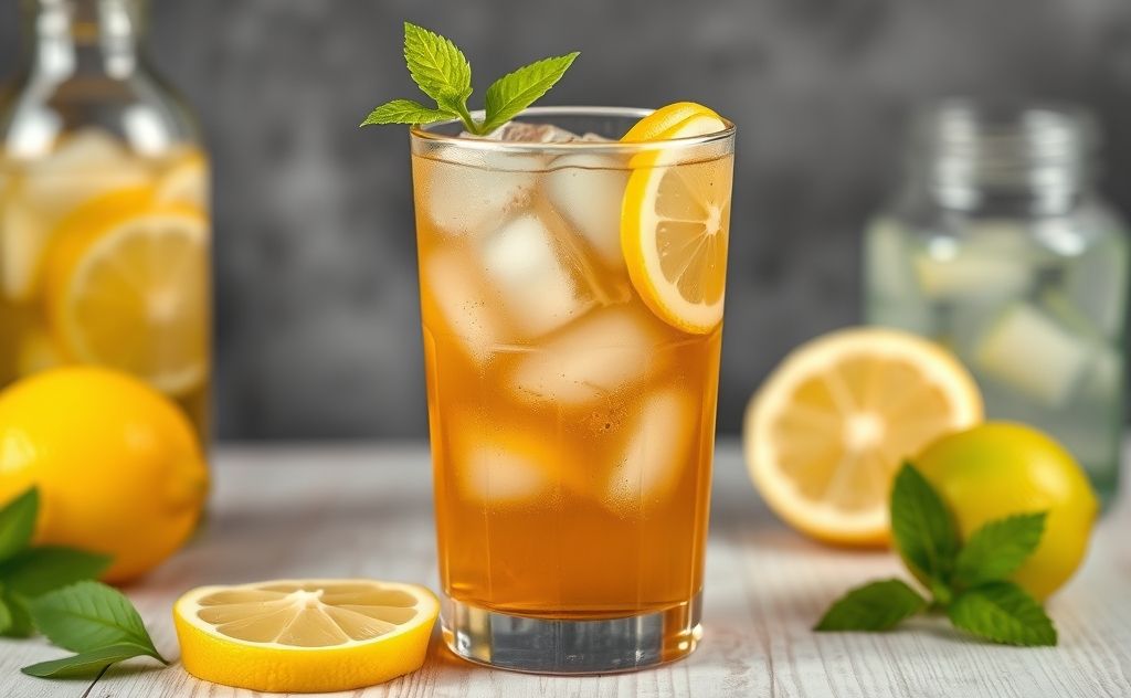 Arnold Palmer drink with refreshing tea and lemonade
