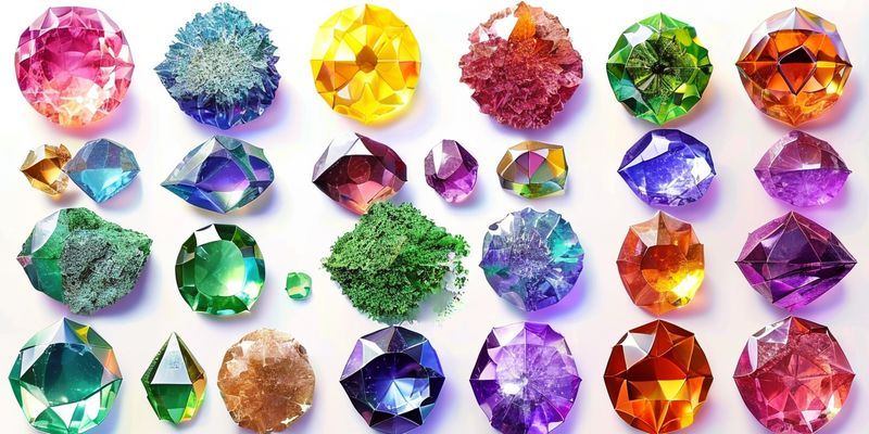 Farklı Çakra Kristallerinin Düzenlenmiş Görseli