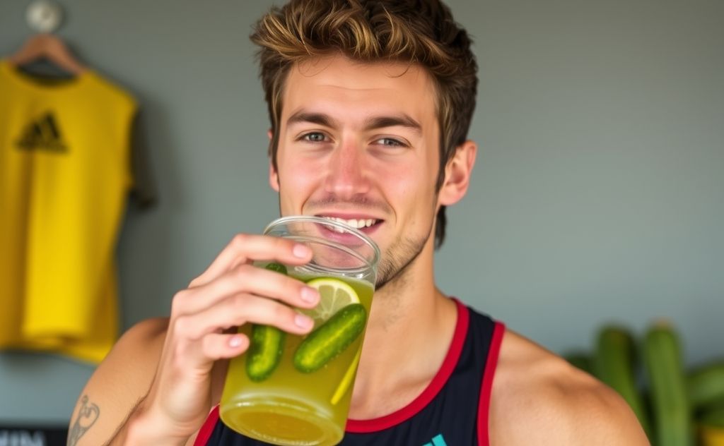 Athlete enjoying pickle juice for hydration benefits