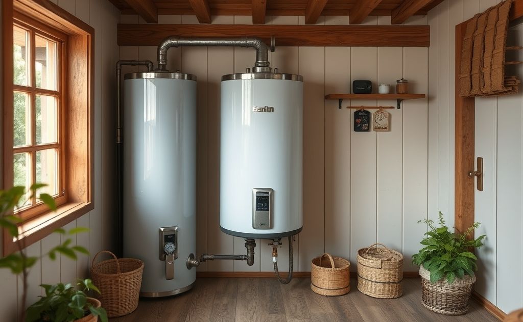 Atmospheric water heater in a cozy home setting