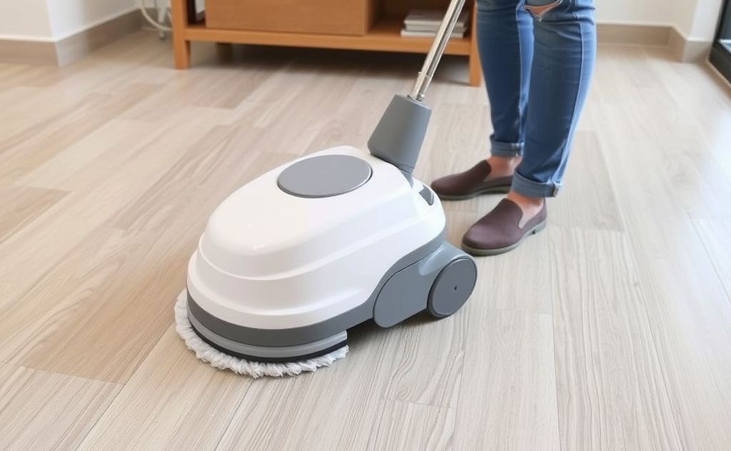 Automatic floor scrubber for home use
