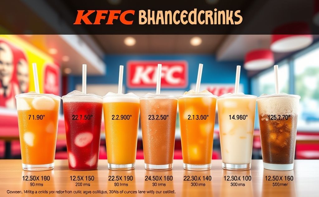 Average serving size of KFC beverage bucket drinks