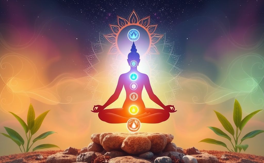 Ayurvedic chakra energy and balance concept