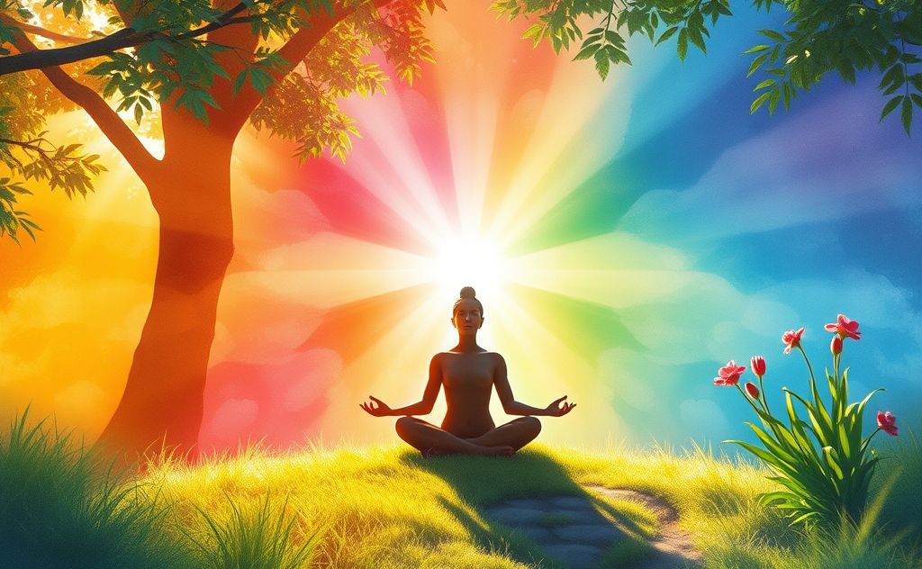 Ayurvedic color therapy concept with vibrant hues