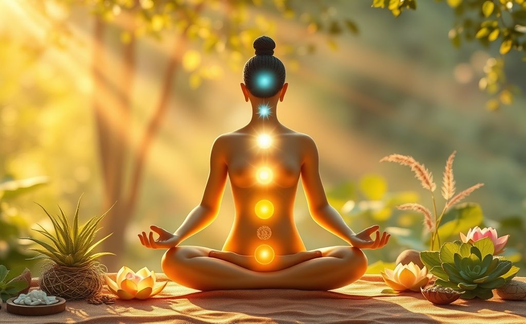 Ayurvedic healing with chakras and energy flow