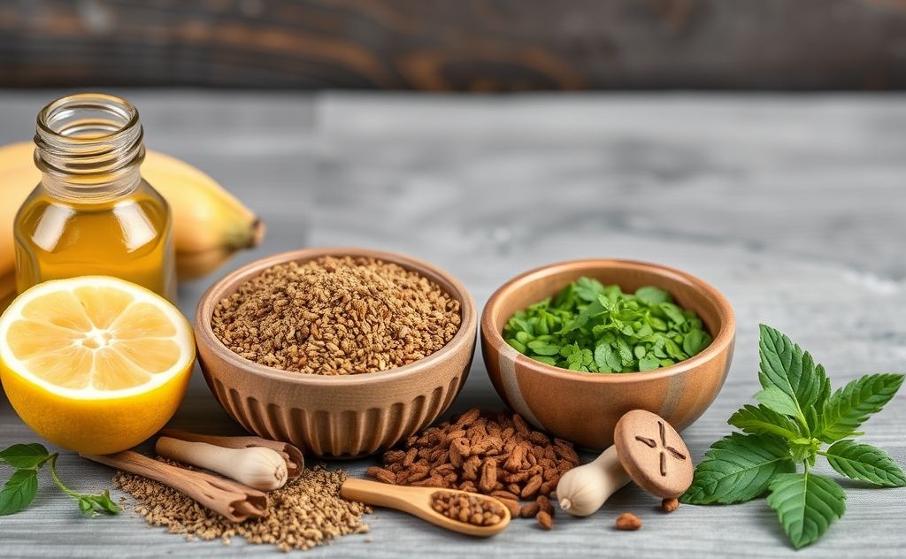 Ayurvedic herbs and wholesome foods for wellness