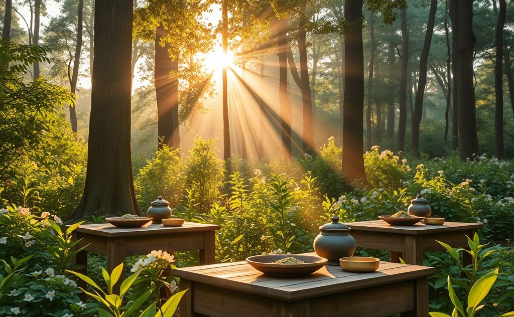 Ayurvedic rituals with nature and tranquility