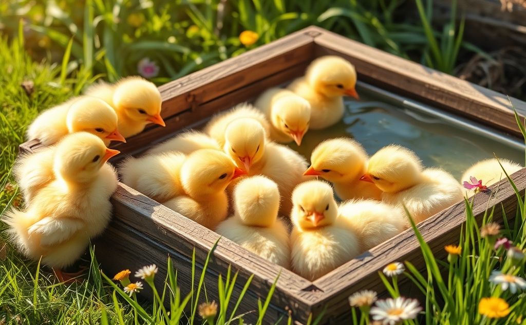 Baby chickens need clean fresh water daily