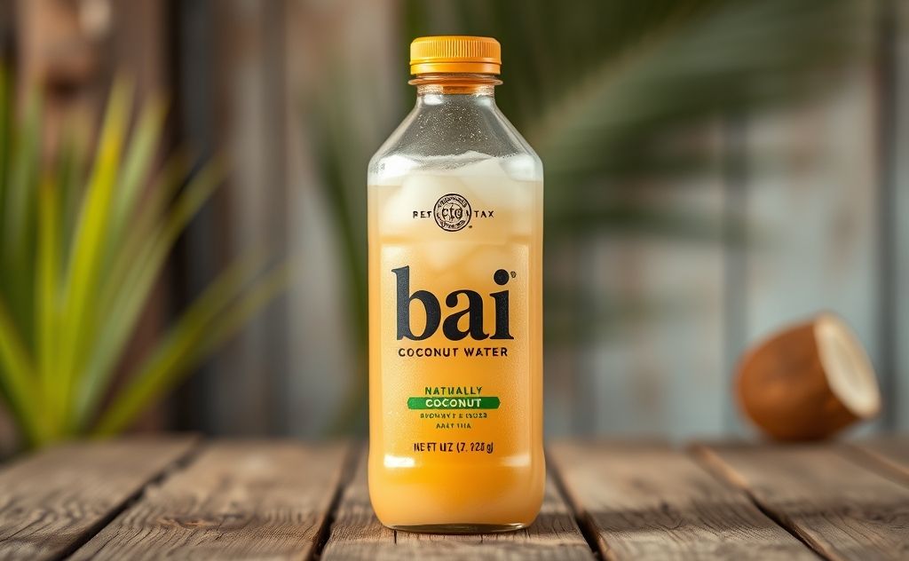 Bai coconut water in natural brown hue