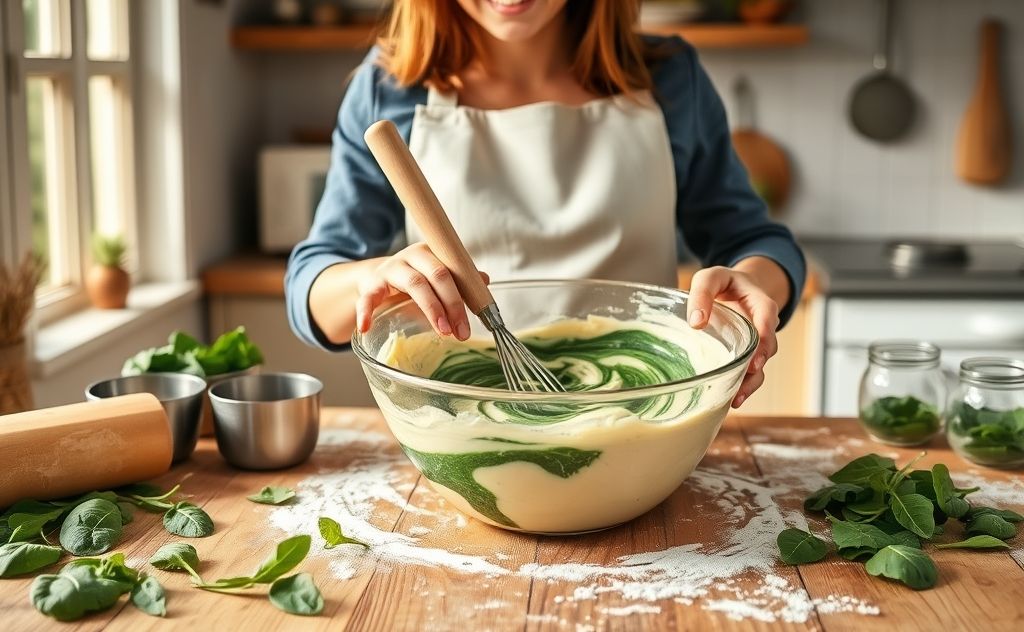 Baking with spinach blends flavors seamlessly