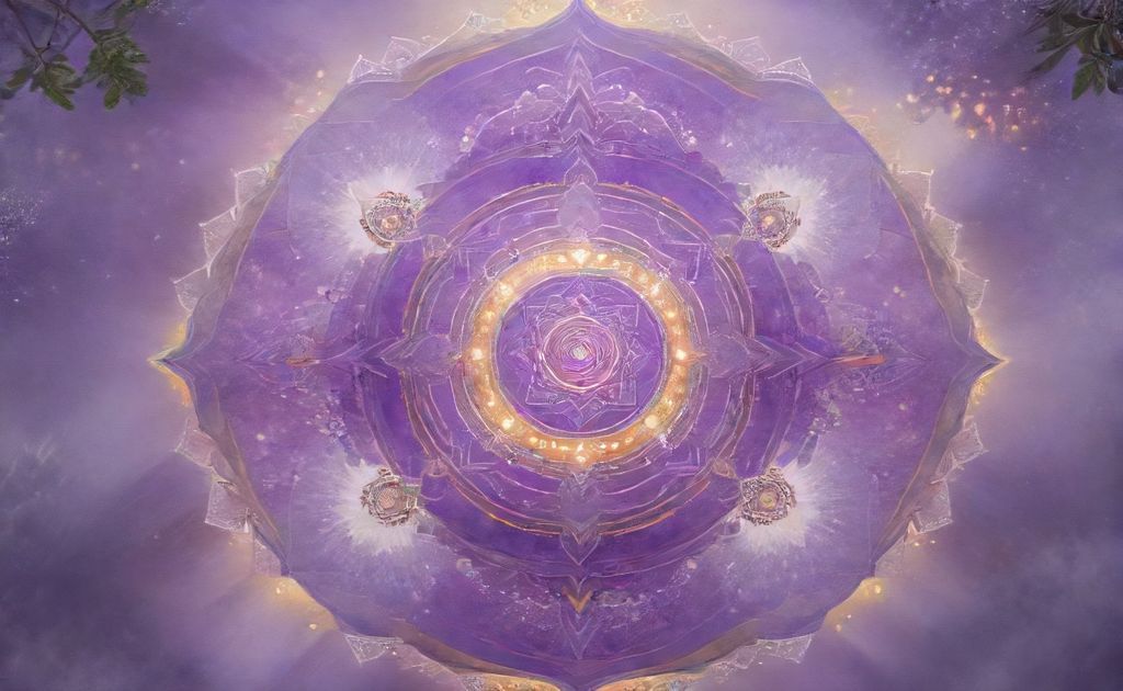 Balanced and blocked crown chakra symbols