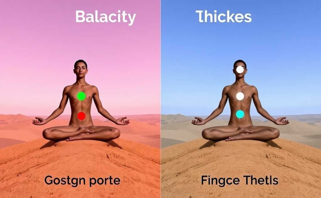 Balanced and blocked root chakra comparison