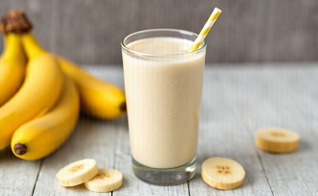Banana smoothie with calorie details