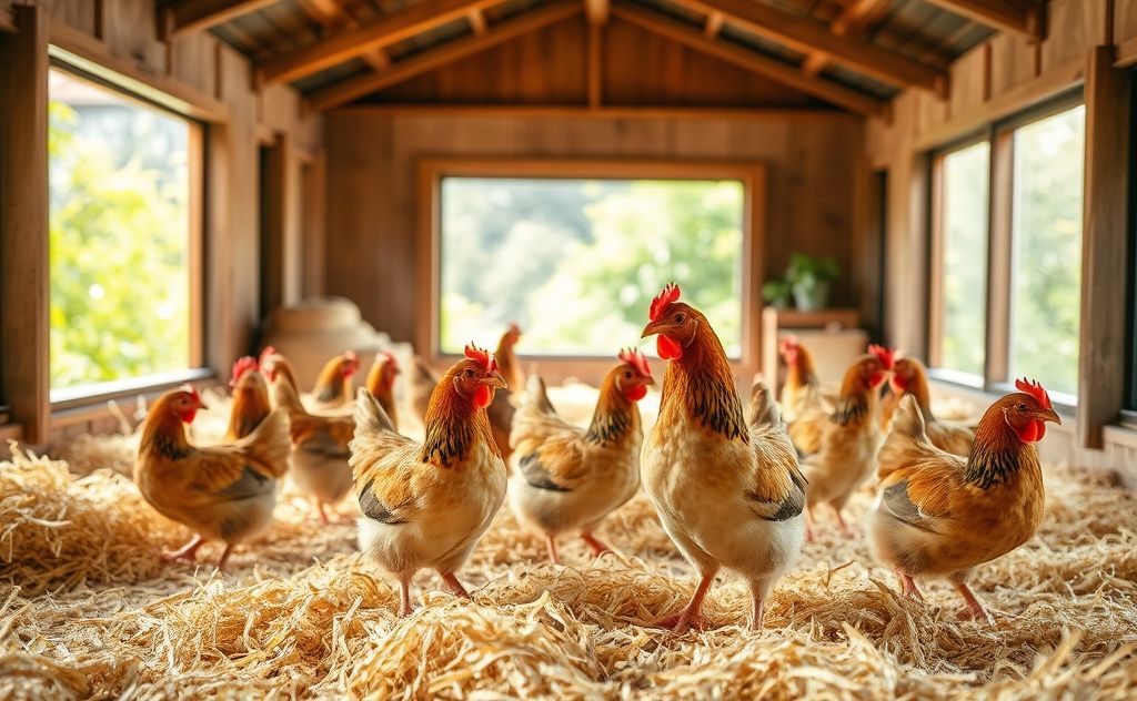 Bantam chickens thrive in cozy spacious environments