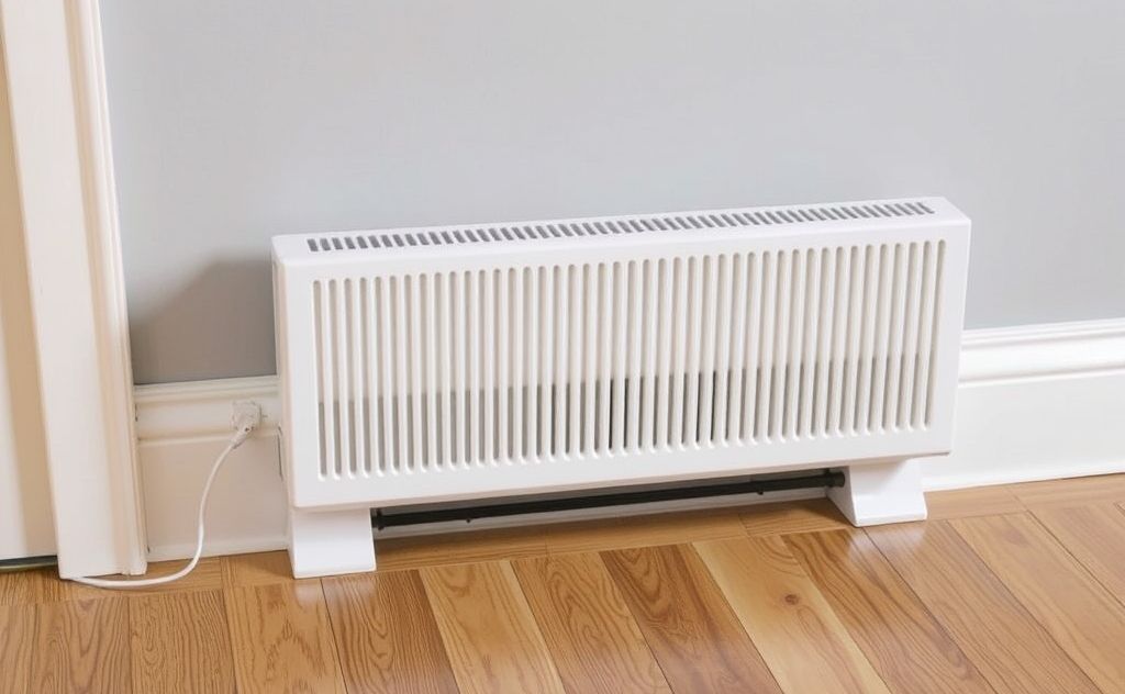 Baseboard heater with thermostat for efficiency