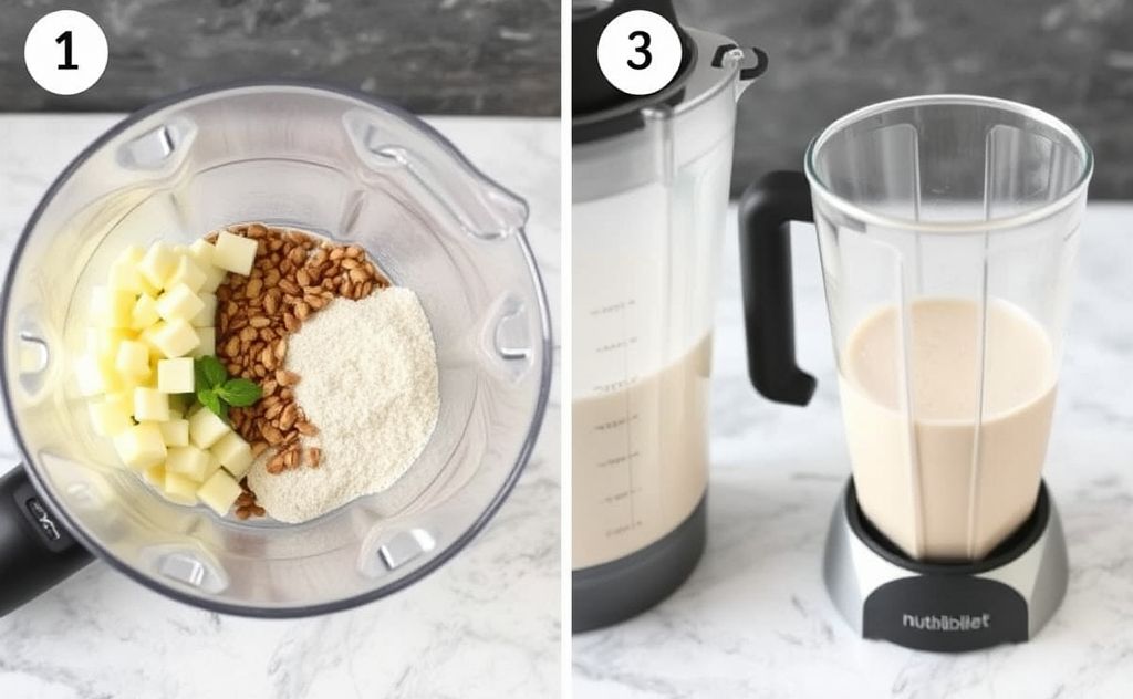 Basic Nutribullet milkshake recipe steps