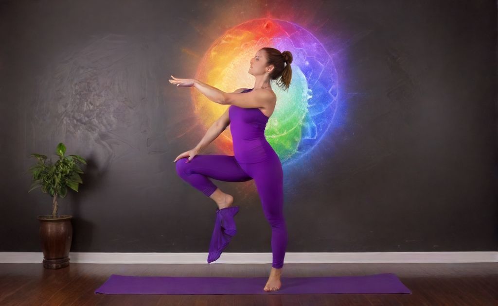 Beginner chakra balancing pose with energy flow