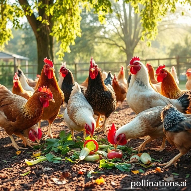 Happy, well-fed chickens.