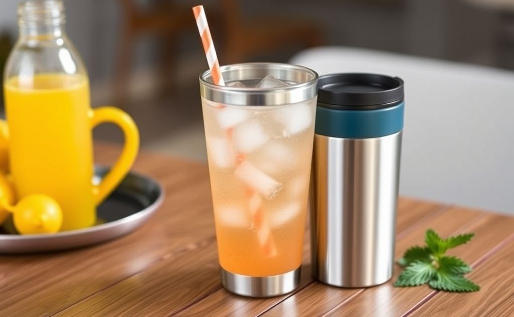 Best insulated cup for cold drinks on a table
