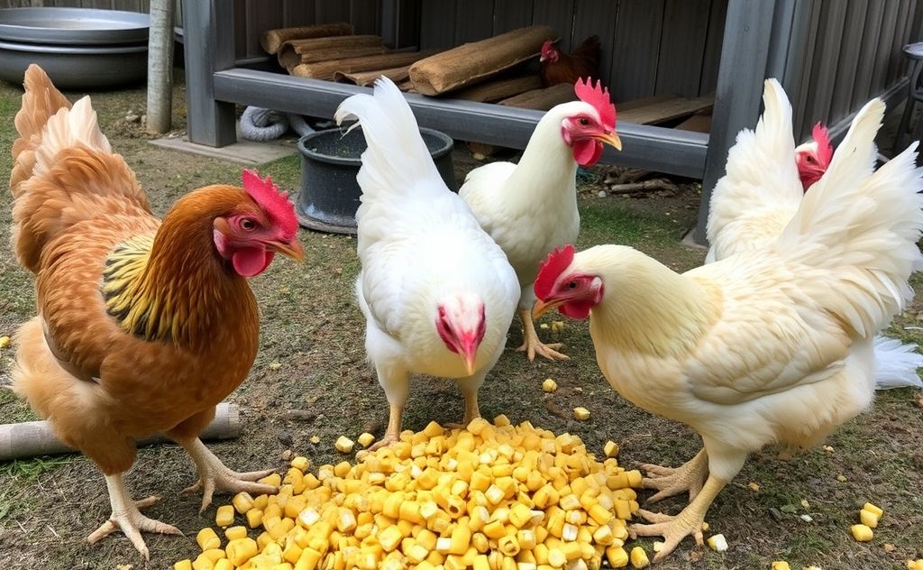 Best times feeding cracked corn to chickens