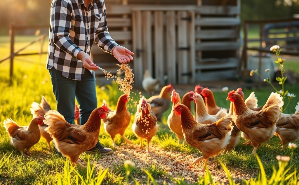 Best times to feed chickens scratch grains