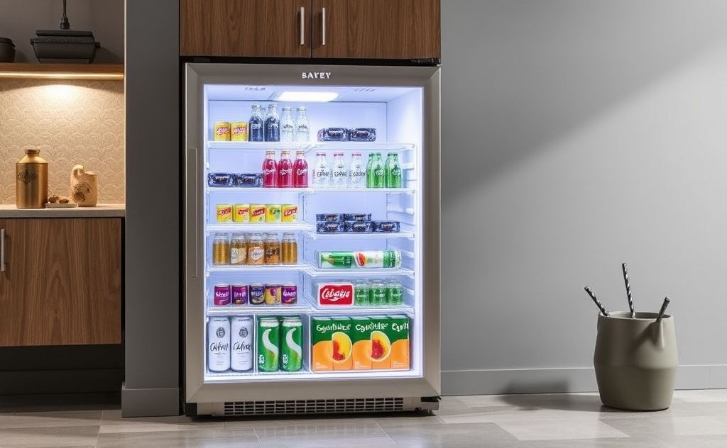 Beverage fridge with sleek design and premium features