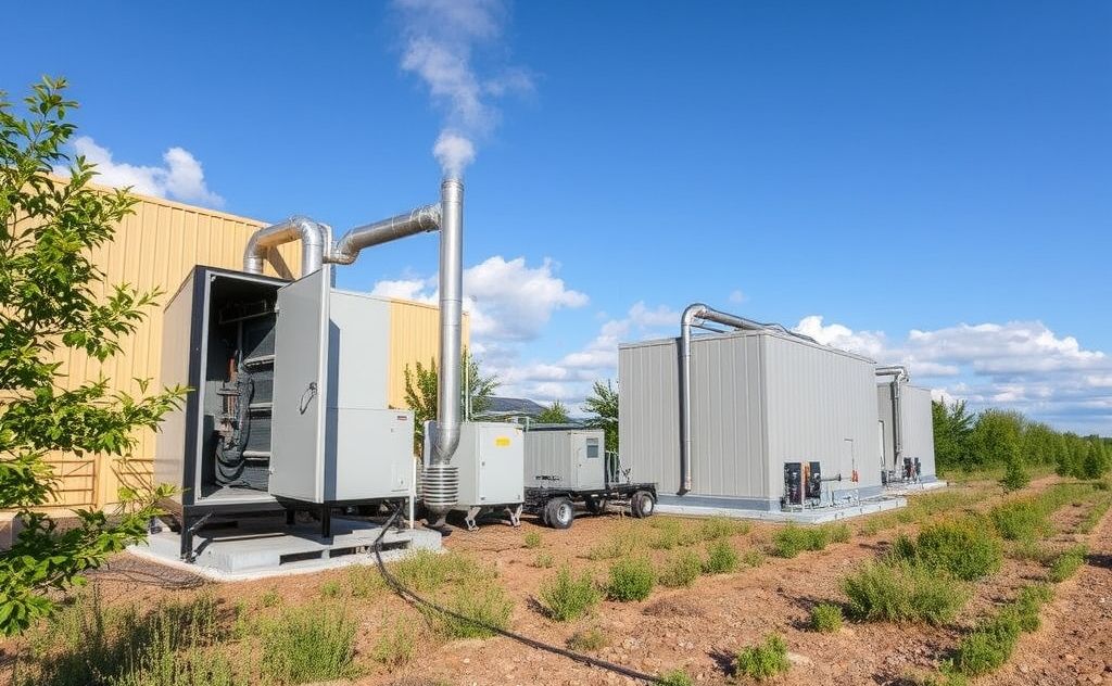 Biomass energy powering sustainable HVAC systems