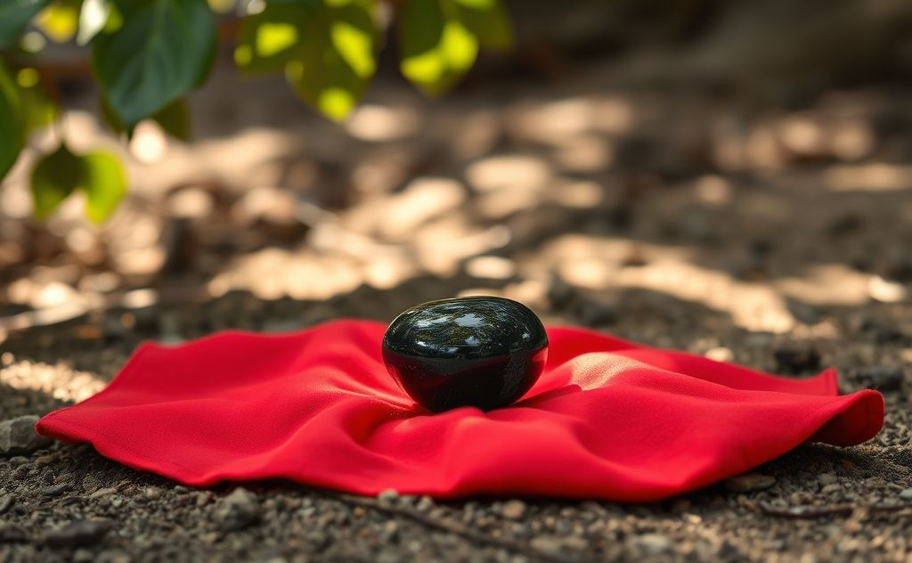 Black Obsidian balances root chakra energy
