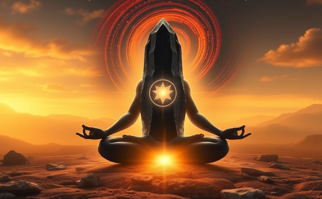 Black Tourmaline connects with Earth Star Chakra