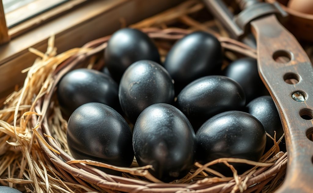 Black eggs from unique chicken breeds