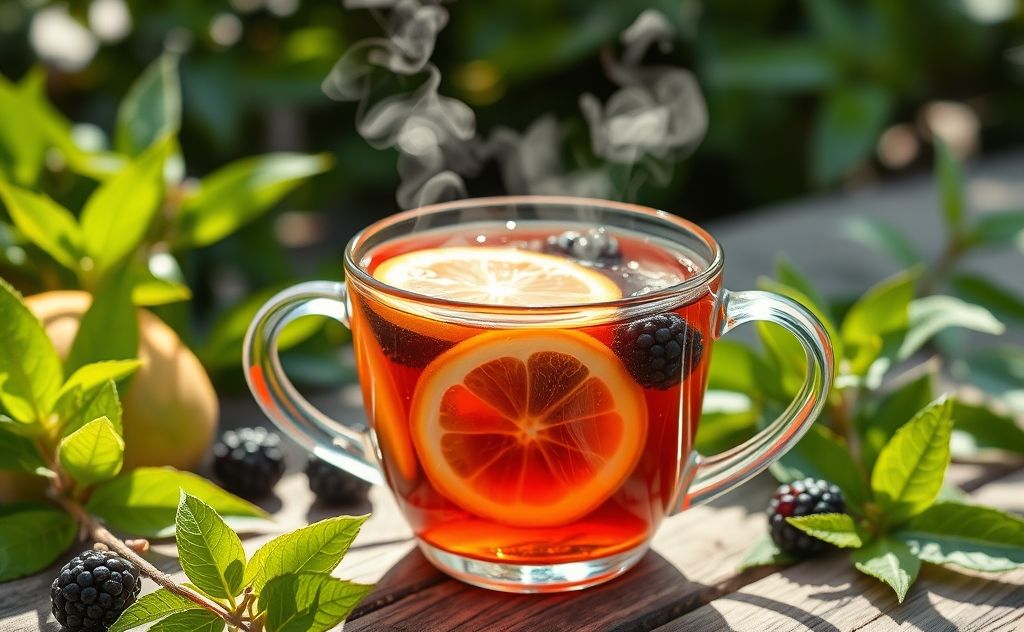 Blackberry citrus tea rich in vitamins and flavor
