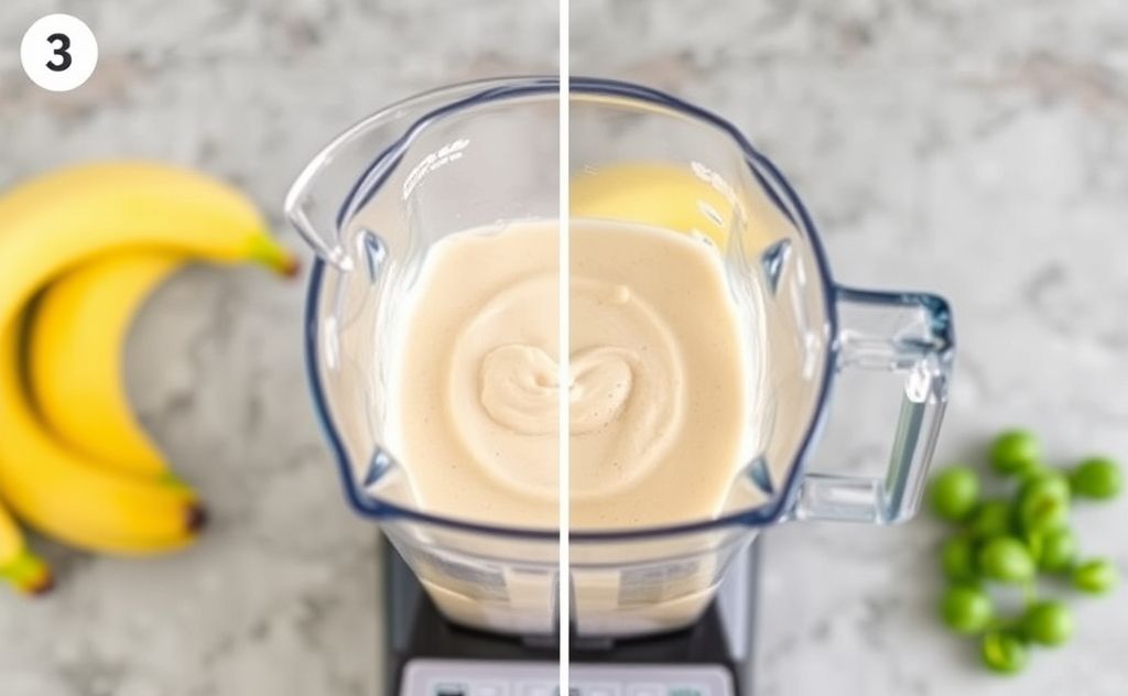 Blend a smoothie until creamy and well mixed.