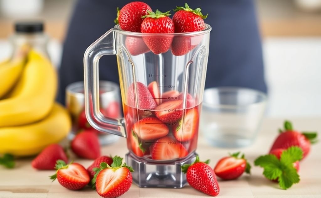 Blender method to juice strawberries easily