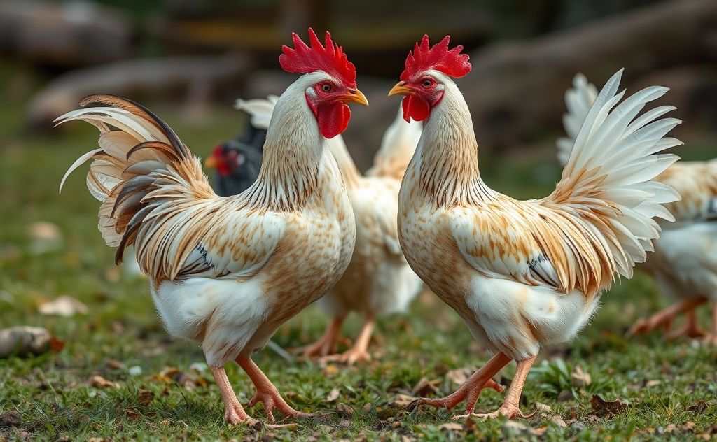 Blood trigger effect chickens pecking each other