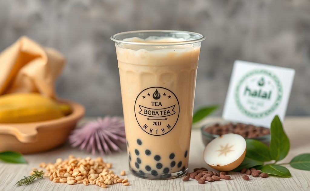 Boba tea with halal ingredients and certification