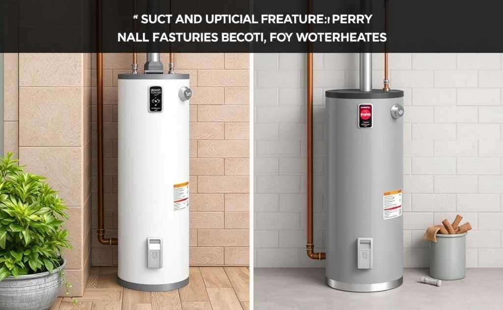 Bradford White and Rheem water heater features