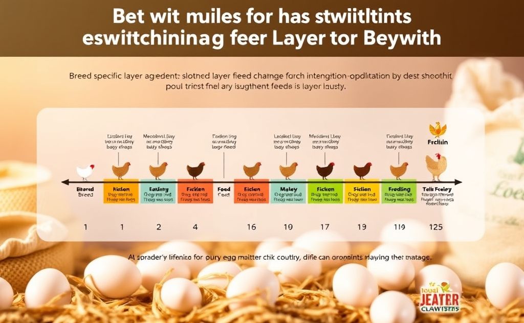 Breed-specific laying timeline for layer feed switch