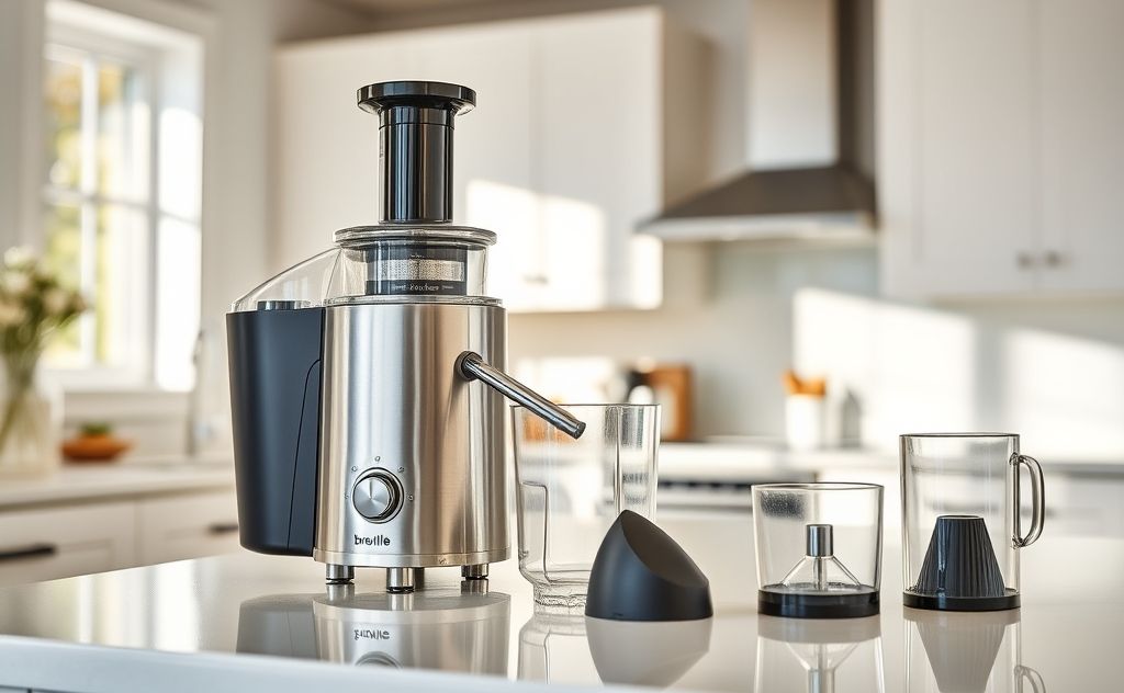 Breville juicer with dishwasher-safe features