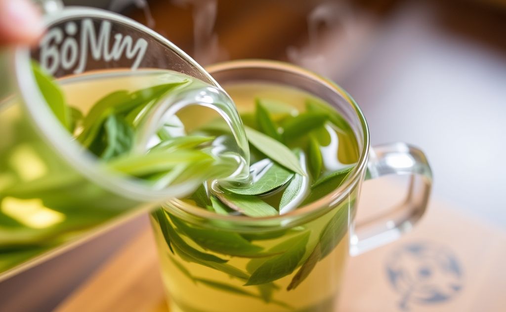 Brew Mamaki Tea with fresh leaves and hot water.