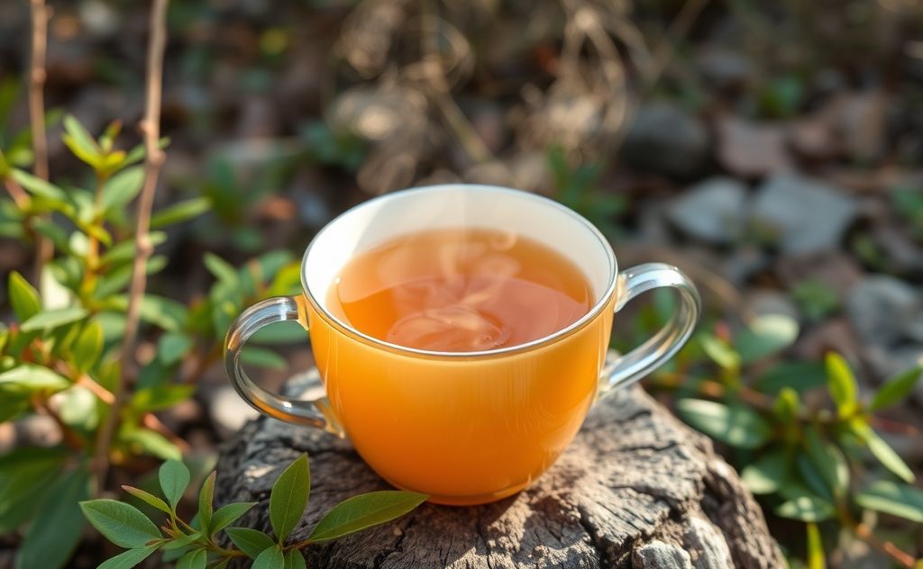 Brew a warm cup of Essiac tea in nature