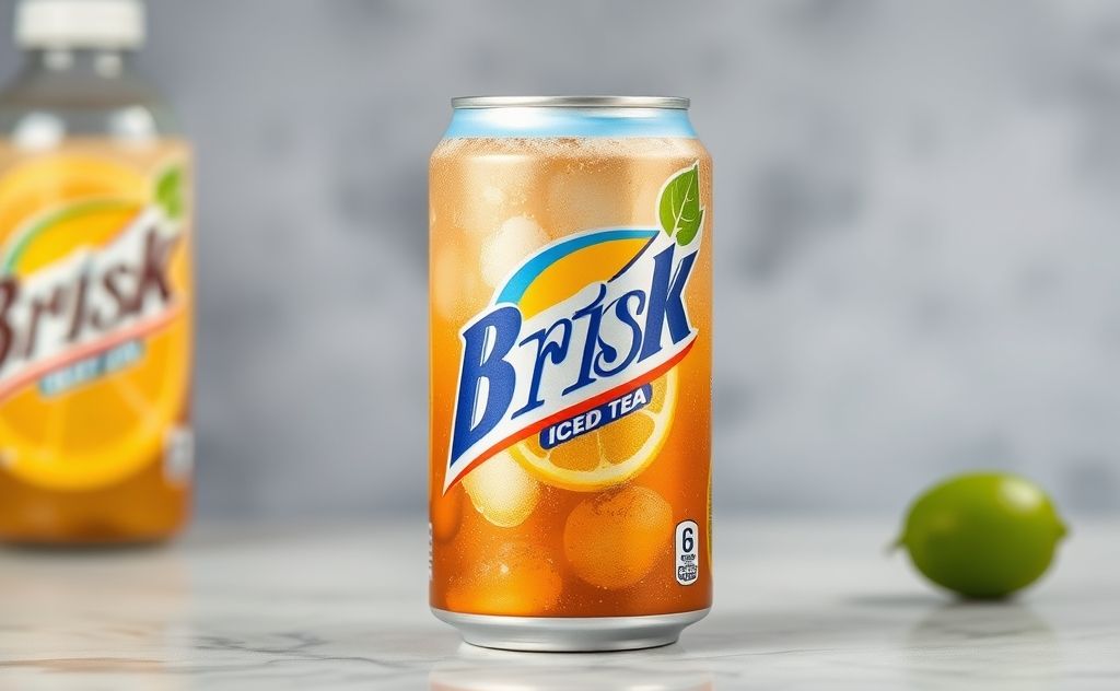 Brisk Iced Tea in a refreshing soda can.