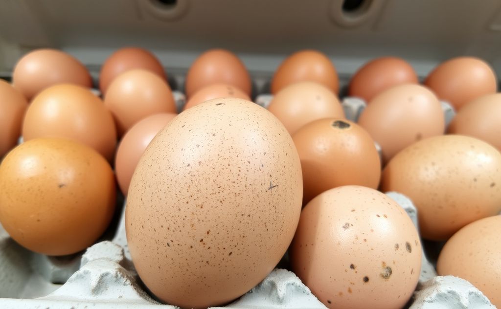 Brown speckled eggs from certain chicken breeds